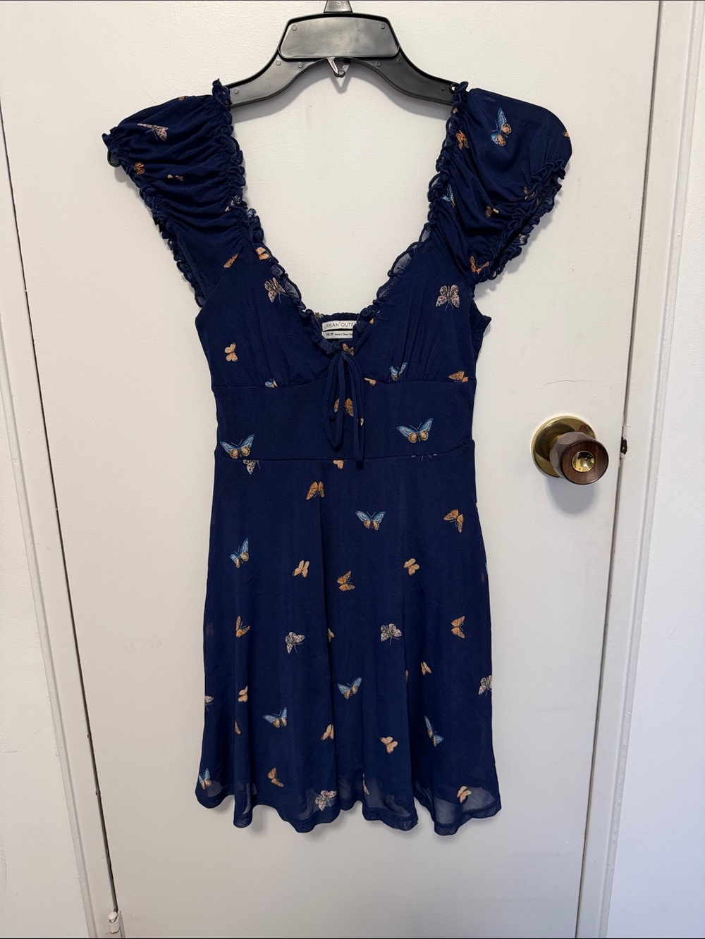 Urban Outfitters Navy Blue Butterfly Mini Dress
